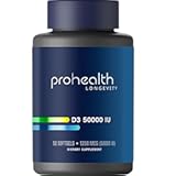 Vitamin D3 50,000 (50,000 IU, 50 softgels) Helps Boost and Support Healthy Bones and The Immune System | Gluten Free