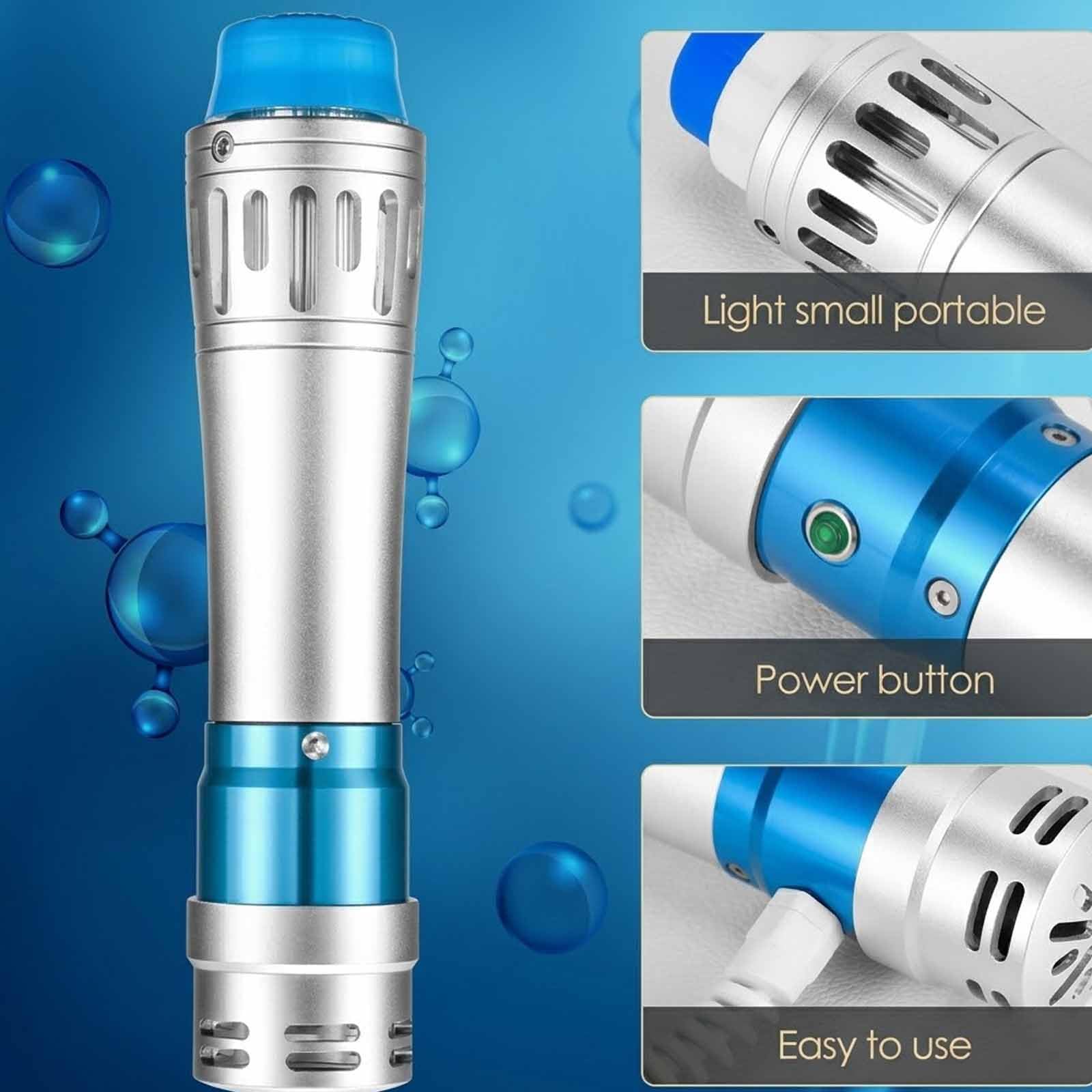 MObyat Apparecchio per Terapia A Onde Durto Elettriche, Apparecchio per Terapia Extracorporea A Onde Durto Elettromagnetiche con 10 Testine Massaggianti, Regolazione Dellenergia da 25 A 105 MJ, per