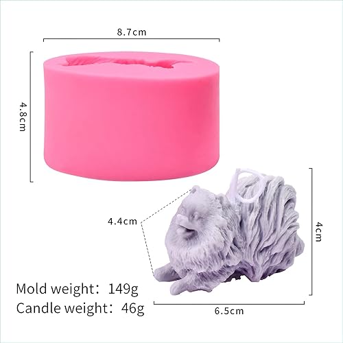 Vista 16 de Grainrain Molde de vela de silicona 3D perros jabón hacer molde hecho a mano cera resina epoxi molde (SXY096)