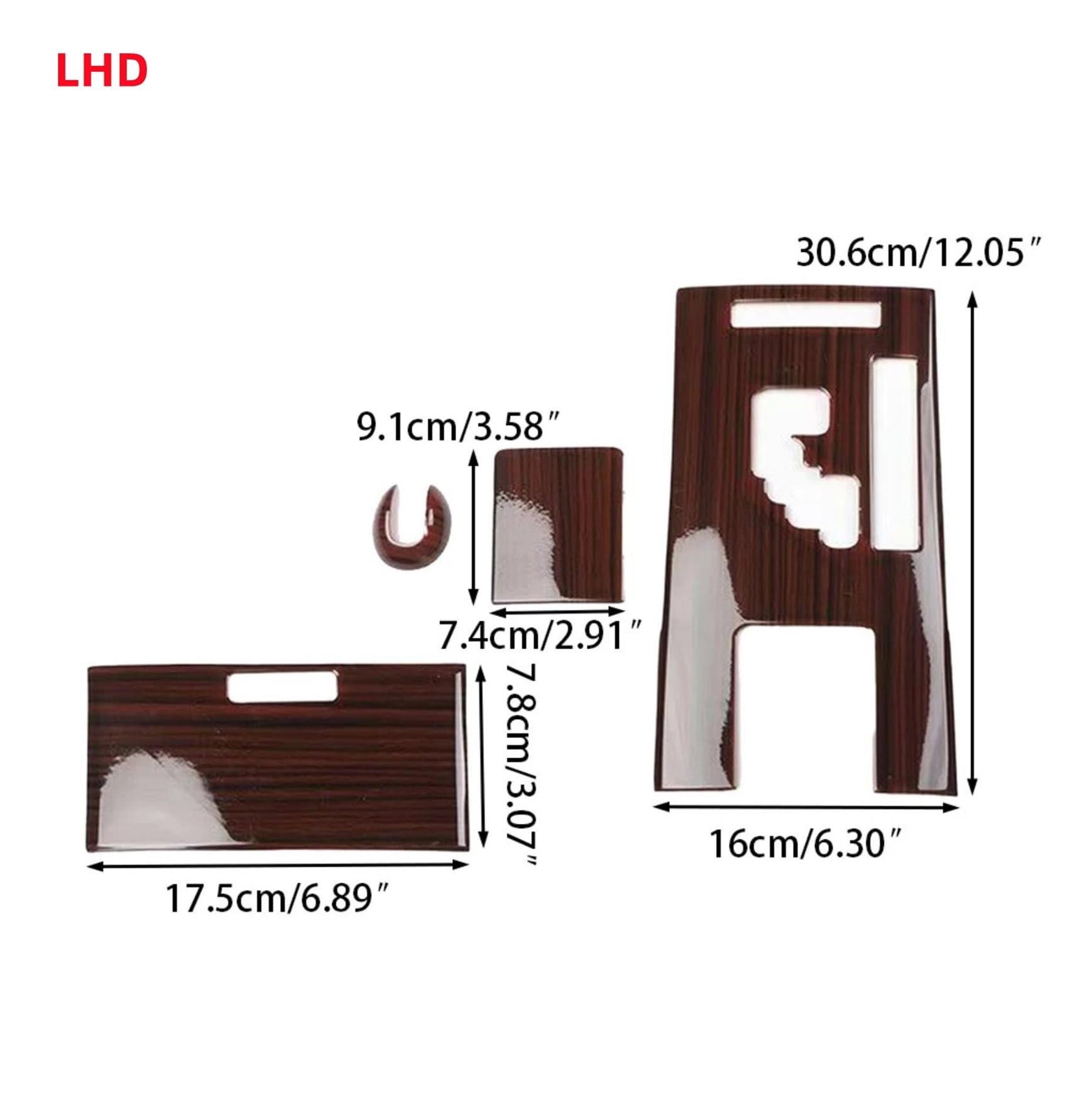 1 Set Center Console Gear Shift Panel Knob Cover Trim Fit for Lexus IS250 IS350 2006-2012 LHD RHD Wood Grain Style ABS(RHD)