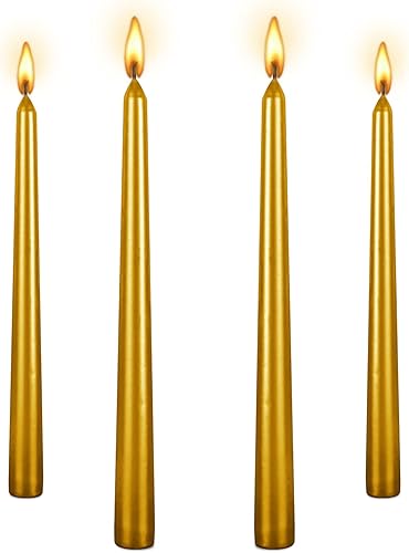 Miniatura 6 de Wrcevtor Juego de 4 velas cónicas de 10 pulgadas, 7.5 horas de combustión limpia, sin perfume, para bodas, fiestas, decoración del hogar y ocasiones