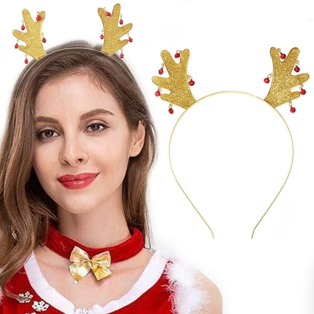 WLLHYF Reindeer Christmas Headbands Reindeer Antlers Xmas Hairband For Adults Cute Headwear