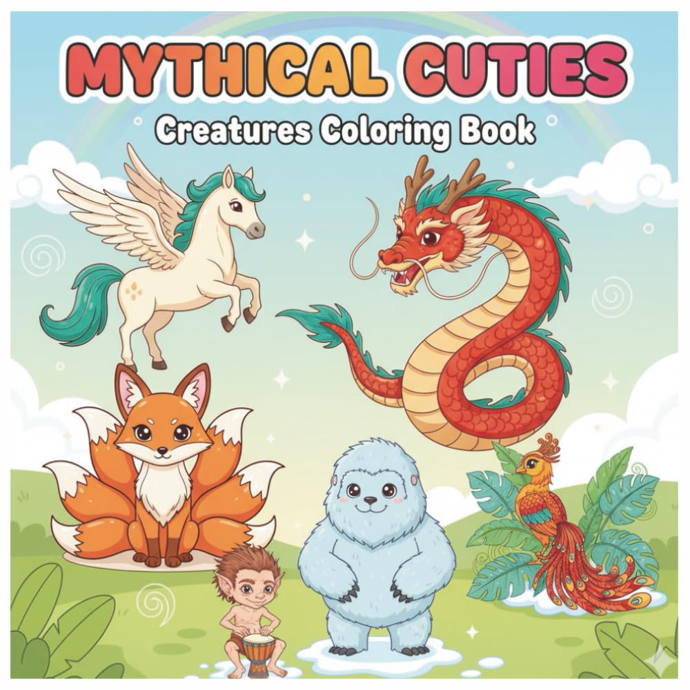 Mythical Cuties: Creatures Coloring Book