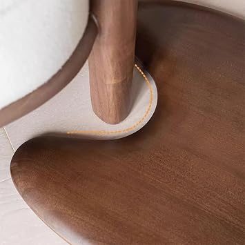 EYPKPL Sofa Table Round Side Table with Solid Wooden Legs Coffee Table Mobile Double-Sided Table Two-Tier End Table Center Table