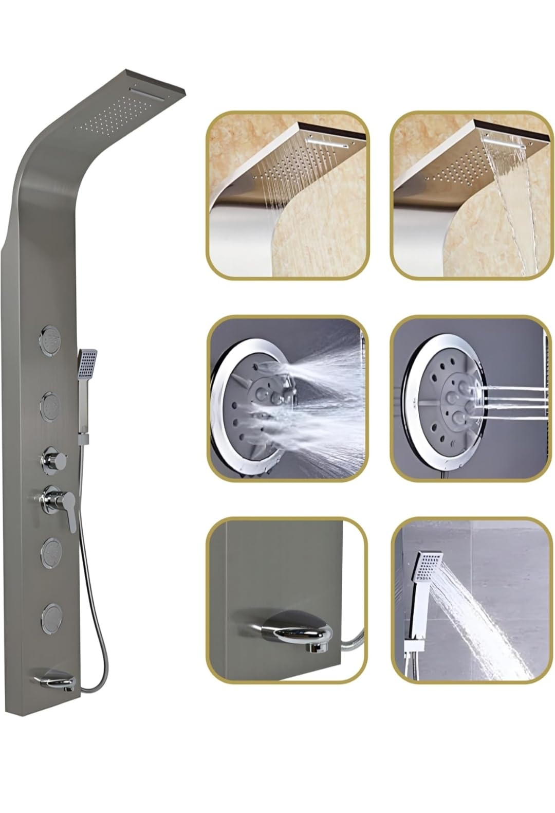 See full amazon price history chart for ProssimaGen Luxurius Italian Stainless Steel Shower Panel 5 in One With LED Display, Tower System, Rainfall Shower, Body Massage Spray,Temperature Display, Wall Mount Shower Panel (chrome) ProssimaGen Luxurius Italian Stainless Steel Shower Panel 5 in One With LED Display, Tower System, Rainfall Shower, Body Massage Spray,Temperature Display, Wall Mount Shower Panel (chrome) (B0DB69TTZM) Amazon Price History, Amazon Price Tracker