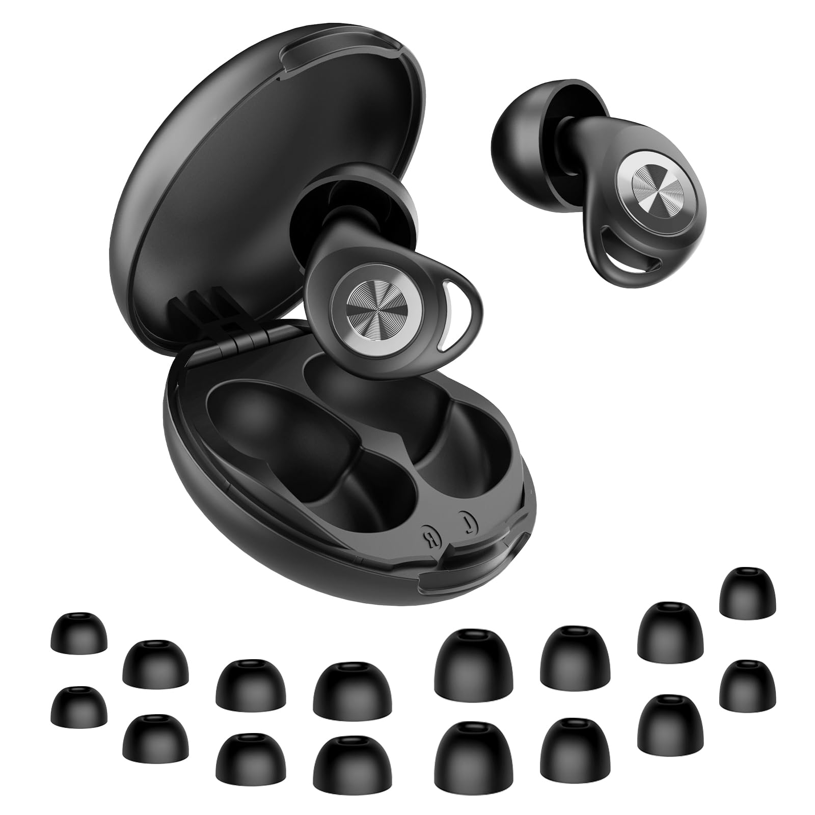 Bouchon d'oreille pour Dormir, Matériau Silicone Réutilisable et Confortable, Bouchons d'Oreille Réduisant le Bruit de 45 dB pour Dormir, Voyager, se Concentrer, Assister à Des Concerts (Noirs)