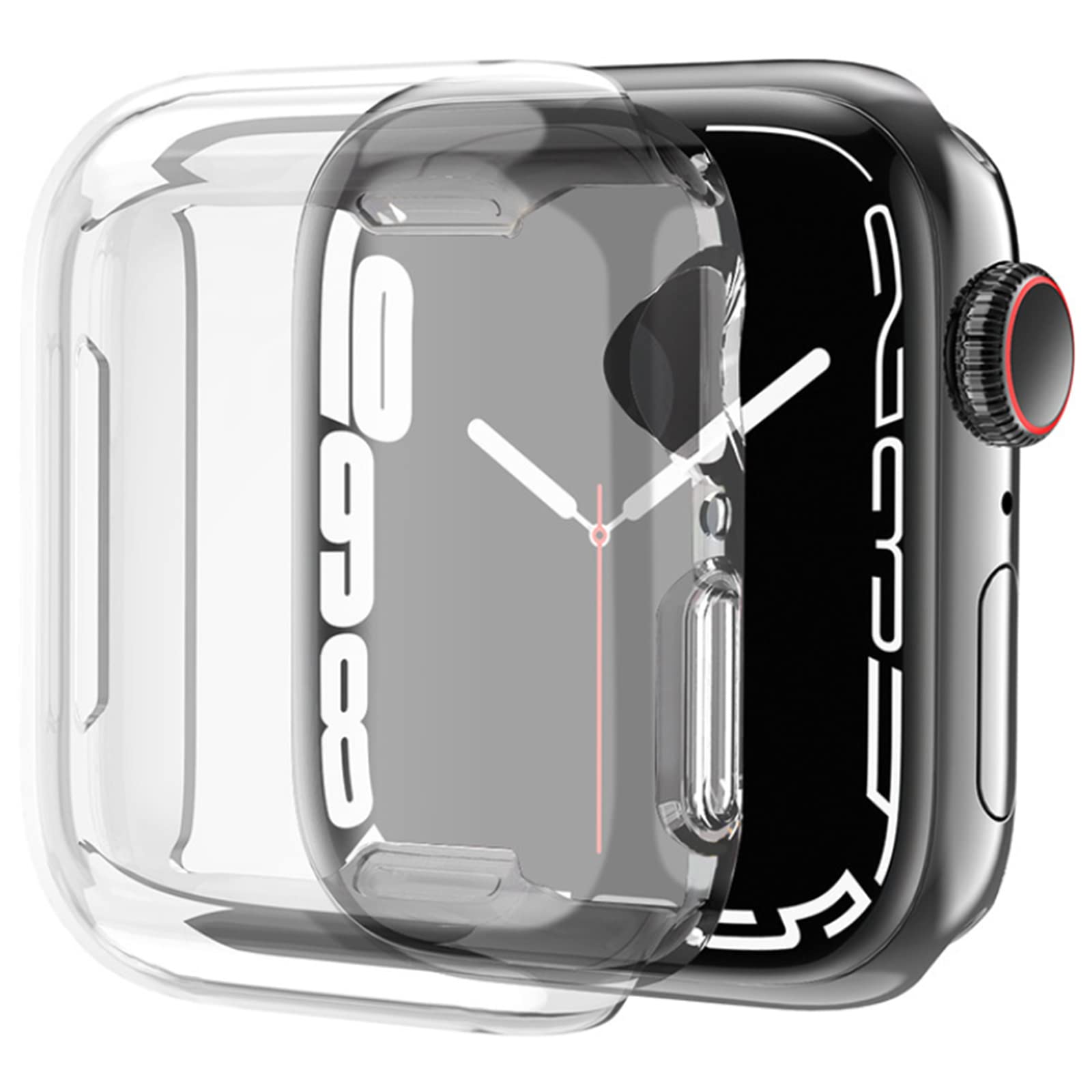 2 PCS Clear Case Compatible with Apple Watch Series 7 45mm, MH MOIHSING  Soft TPU All Around Anti Scratch Screen Protector Cover, HD High  Sensitivity Protective Cover Frame for iWatch Series 7