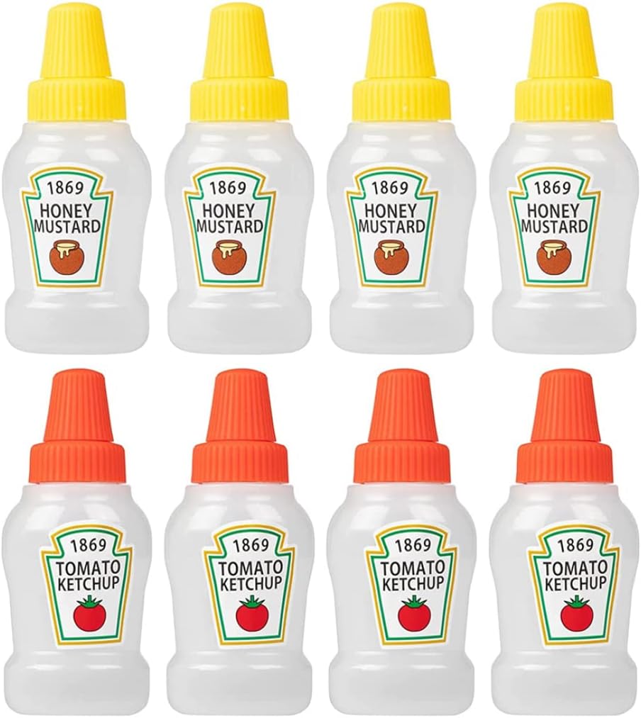 KUYYFDS Mini Ketchup Bottles, 25ml Mini Condiment Bottles, Honey Mustard Bottles