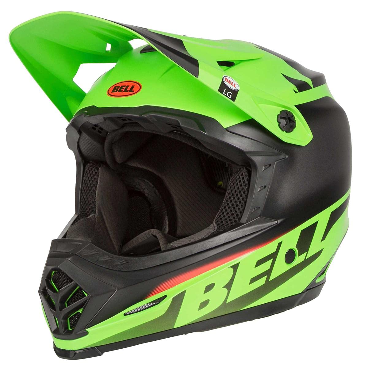 Bell Full-9 Fusion MIPS Helmet Matte/Gloss Green/Black/Crimson, L : Sports & Outdoors