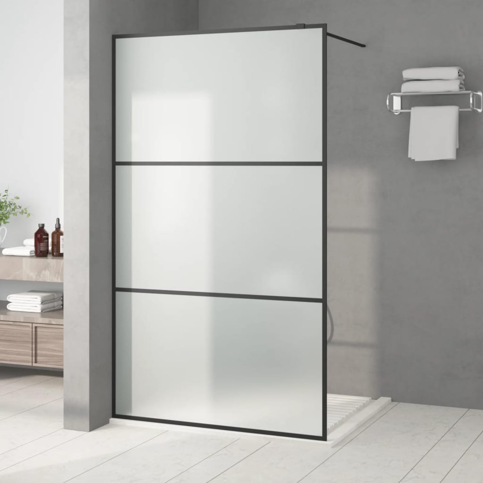 Parete Doccia Walk in 115x195 cm Vetro Smerigliato ESG,Parete per Doccia Walk-in,Parete Doccia,Componenti Doccia,Pareti Doccia-152113