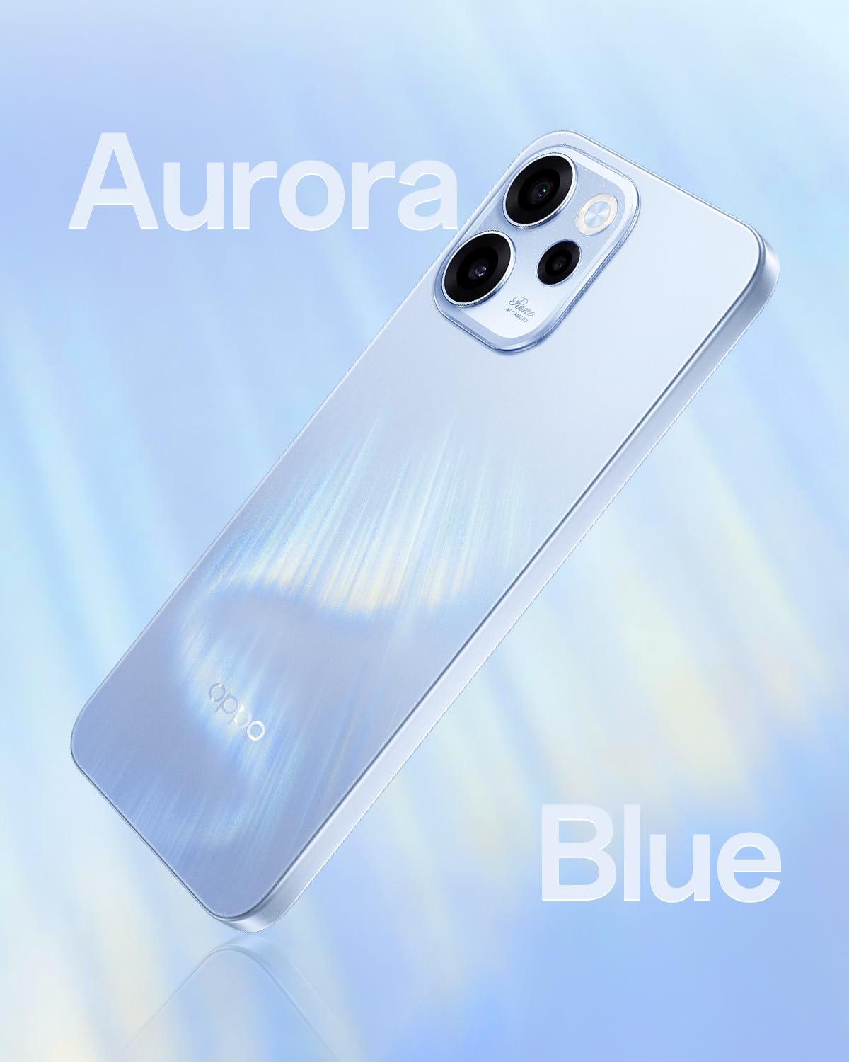 OPPO Reno15 FS 5G Téléphone Débloqué, 8+512Go, Appareil Photo Ultra Grand Angle 50MP FOV 100°, Écran 6.57" 120Hz, AI Portrait Glow, Batterie 6500mAh, IP69, Aurora Blue (Chargeur 80W SUPERVOOC Inclus)