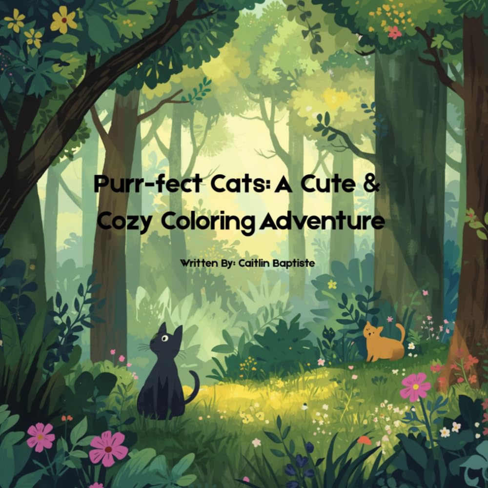 Purr-fect Cats: A Cute & Cozy Coloring Adventure: Adorable Cats in Fun, Silly, and Cozy Scenes for Kids