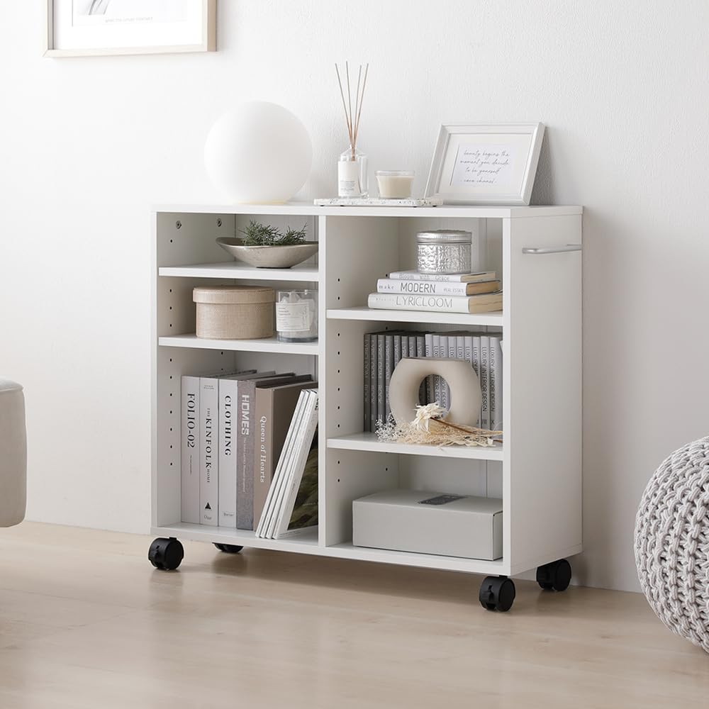 オープン収納棚 キャスター付き Amazon｜RASIK 収納ラック キャスター付き 本棚 奥行26cm ホワイト