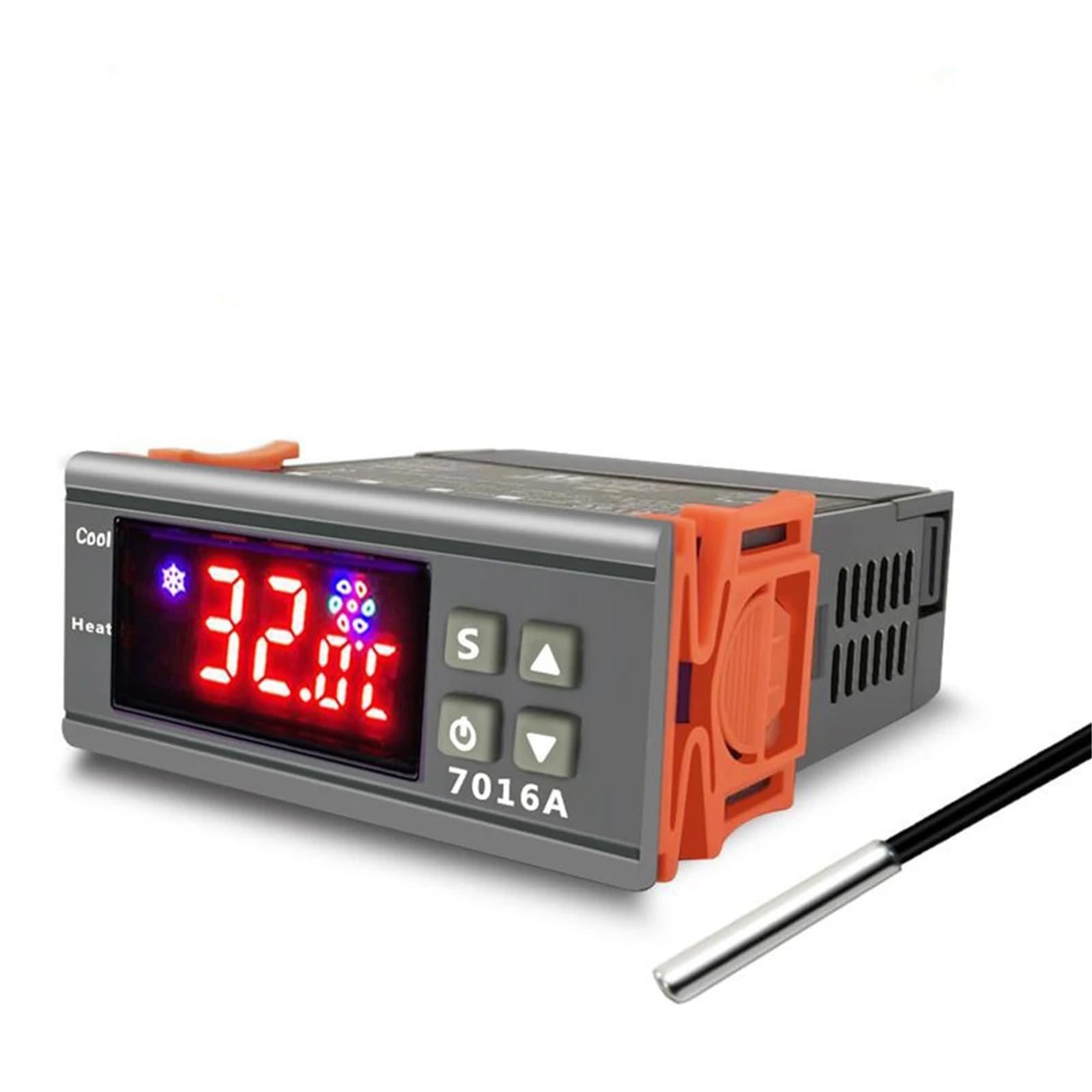 Controlador de temperatura 7016A 24V/110-220V 30A con termostato de alta potencia for calefacción y refrigeración, sensor NTC(24V)