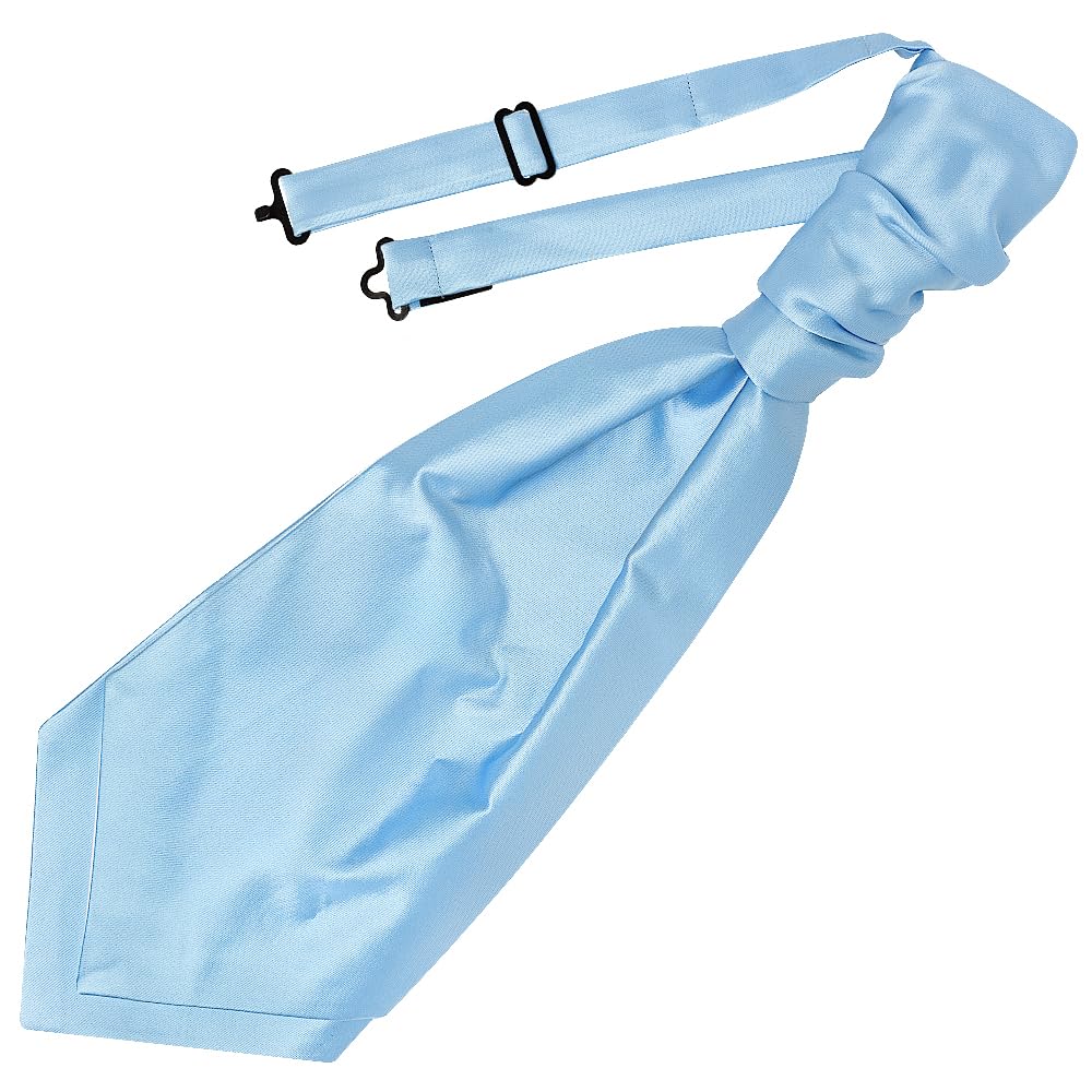 Plain Sky Blue Satin Men's Cravat Tie Wedding Christening Formal Prom Cravats
