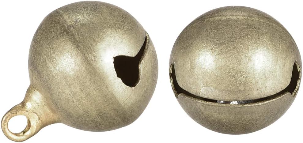 sourcing map DIY Small Bells, 0.63 Inch 40pcs, Craft Copper Bells Bulk DIY Bells for Christmas Festival Decoration Party Home Bronze