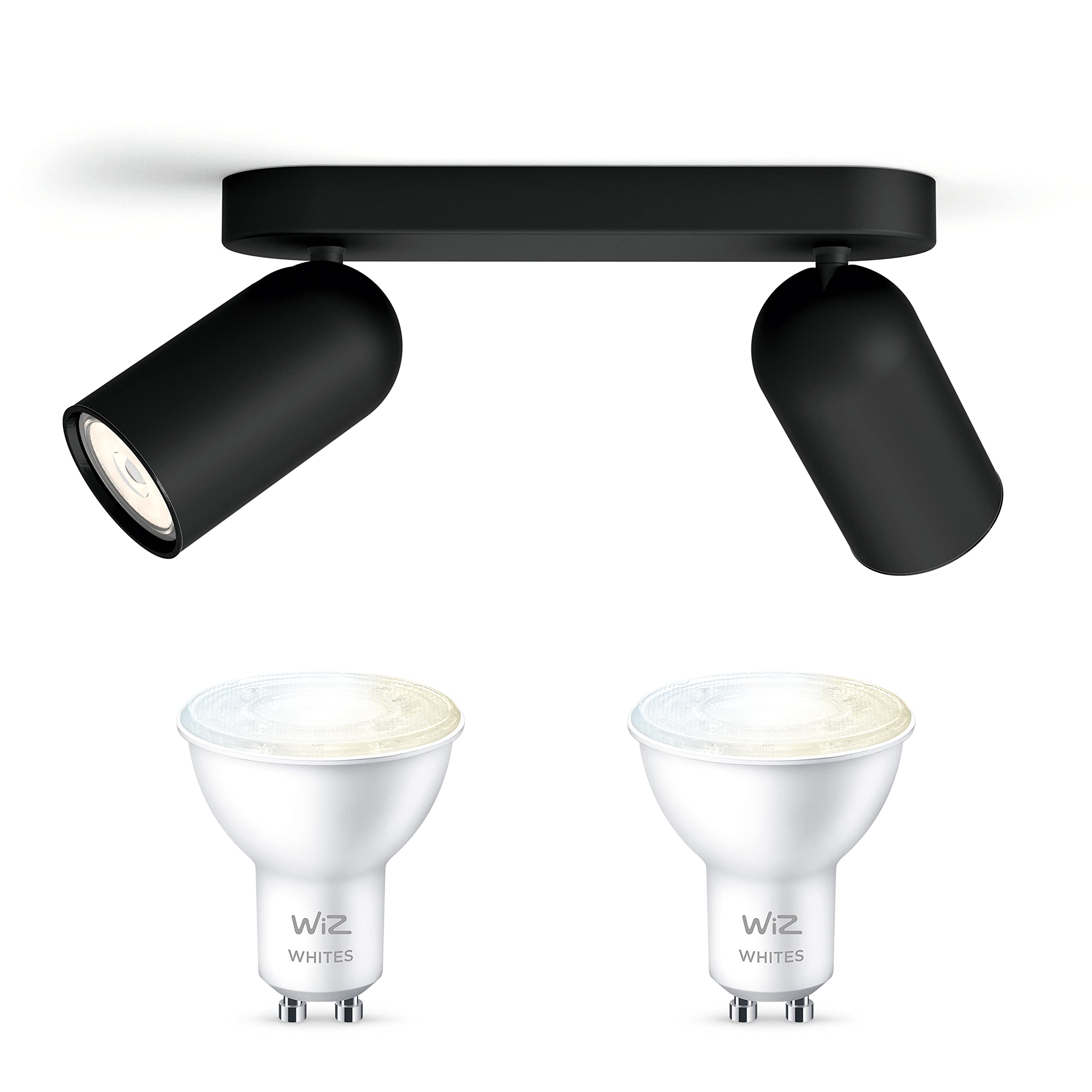 Philips myLiving Pongee Aufbaustrahler - Schwarz - 2 flammige Spots - Spots Oberfläche inkl. WiZ GU10 - Warmweiß bis kaltweißes Licht - Bluetooth