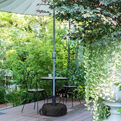 DricRoda Patio Umbrella Base Weight, 18\" Round Heavy Duty Sunshade Parasol Stand Accessories and Sand Bags for Outdoor Garden Beach Yard Patio Umbrella Holder