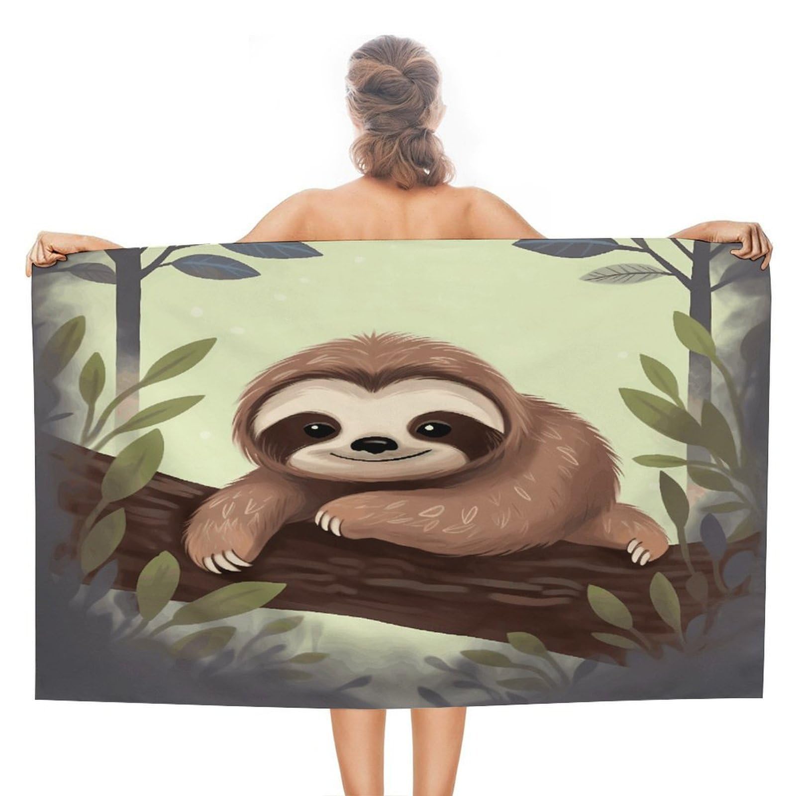 FekiLoot Cute Sloth1 Beach Towel Absorbent & Quick Dry Pool Towels 31 X 51 Inches Extra Large Sandfree Beach Blanket Towels Soft Lightweight Travel Towel for Swim Yoga Camping