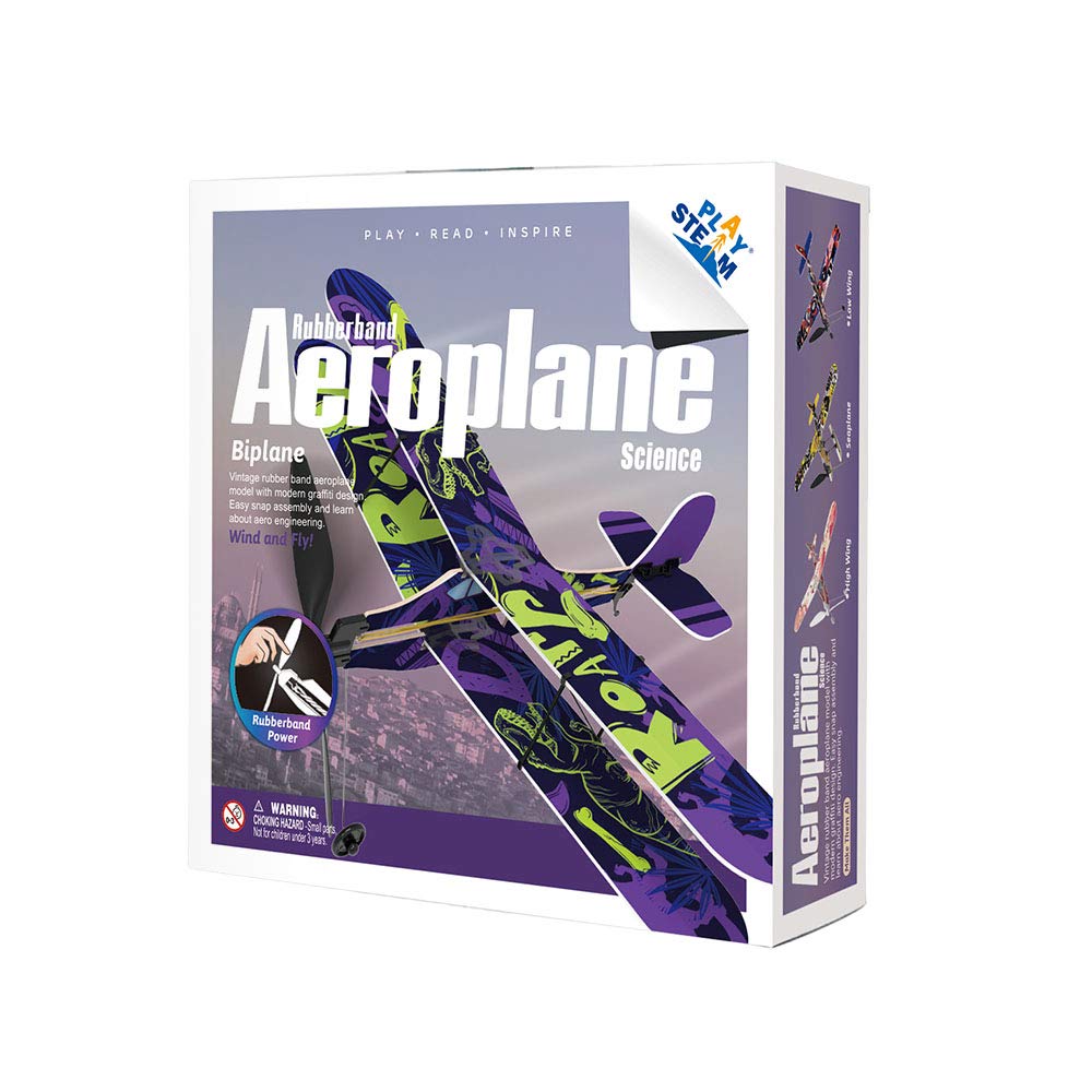 (Biplane) PLAYSTEAM Rubber Band Aeroplane Biplane STEM Kit Amazon.in Sports, Fitness & Outdoors