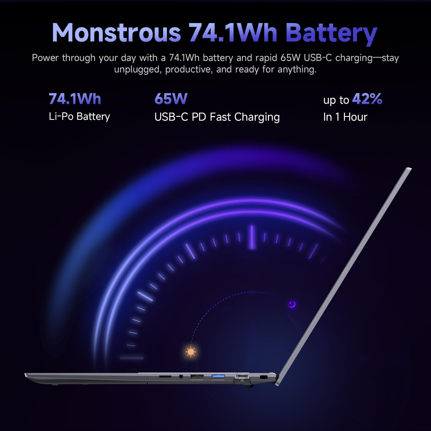 CHUWI Gaming Laptop 16'', AMD Ryzen 7430U (Beat i7-1355U), 16GB RAM 512GB SSD, Windows 11 Pro Laptop with Office, IPS 2K Display, Backlit Keyboard, 74.1Wh, WiFi 6, BT 5.2, 4K HDMI