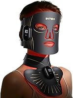 ICreateIInnovate Cordless Red Light Therapy Face & Neck Mask: 680 Beads, 4 Modes, 850nm IR & Red Light, Rechargeable 2000mAh