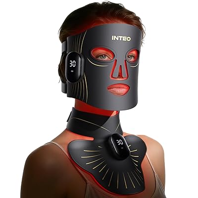 Red Light Therapy for Face and Neck, 4 Modes Cordless Face Mask Light Therapy with Neck Masks, 850nm Infrared & Red Light Mask, 2000mAh Rechargeable Light Therapy Skin Care at Home (680 Beads)