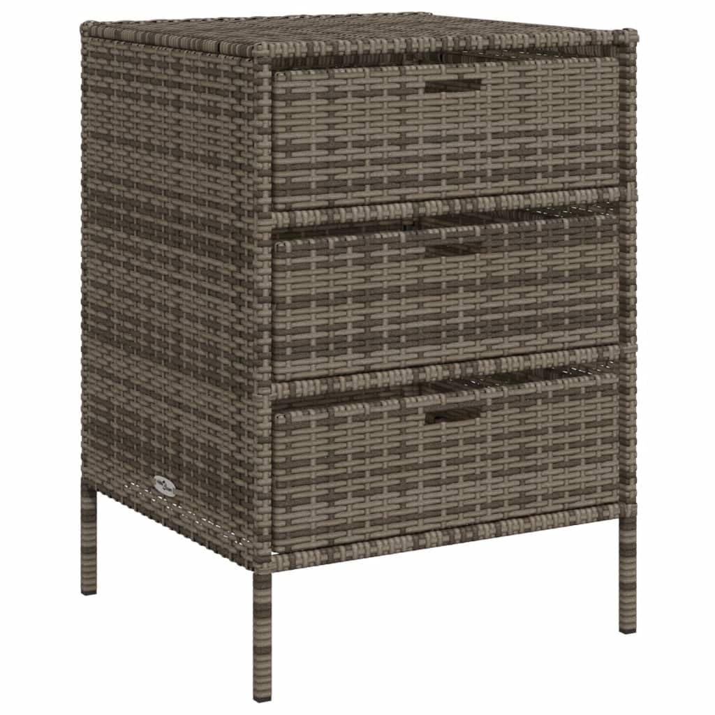 vidaXL Garden Storage Cabinet Grey 55x59x80 cm Poly Rattan