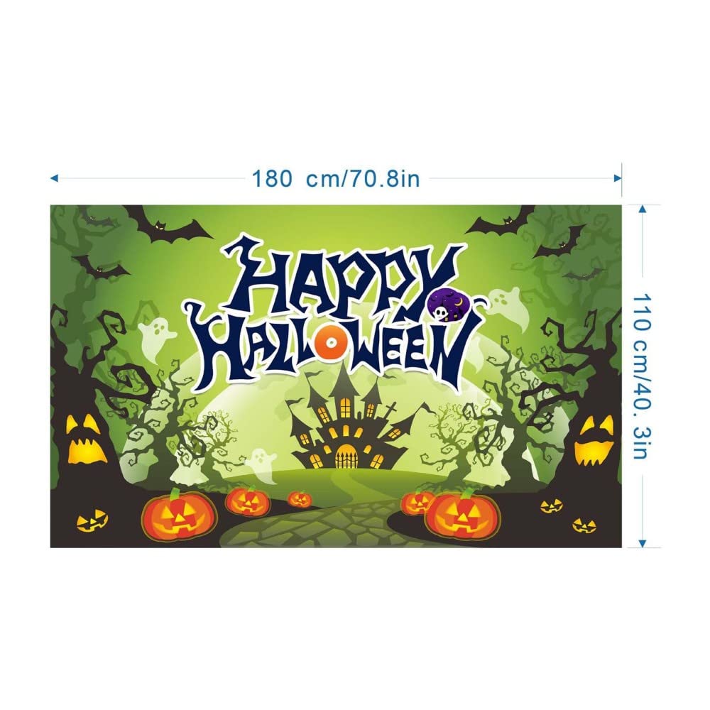 Bannière Halloween Atsmoce® - Décoration Murale Happy Halloween 1,1x1,8 M, Polyester - Effet Horreur Pour Fête - 6