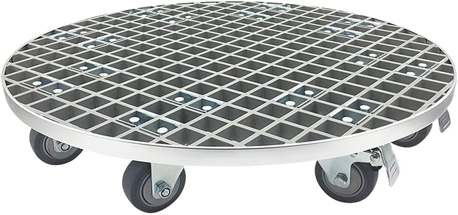 Plant Caddy， Lattice Plant Stand Dolly W/Lockable Caster Wheels Outdoor Indoor, Round