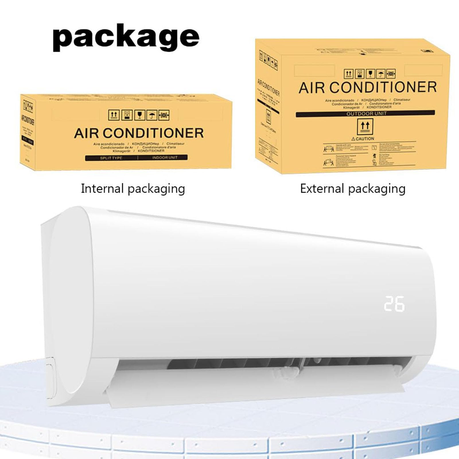 5-in-1 parete Split Pompa di calore AC, 9000 BTU Inverter Condizionatore d'aria con telecomando, Deumidificatore della ventola del riscaldatore per il soggiorno della camera da letto, risparmio energe