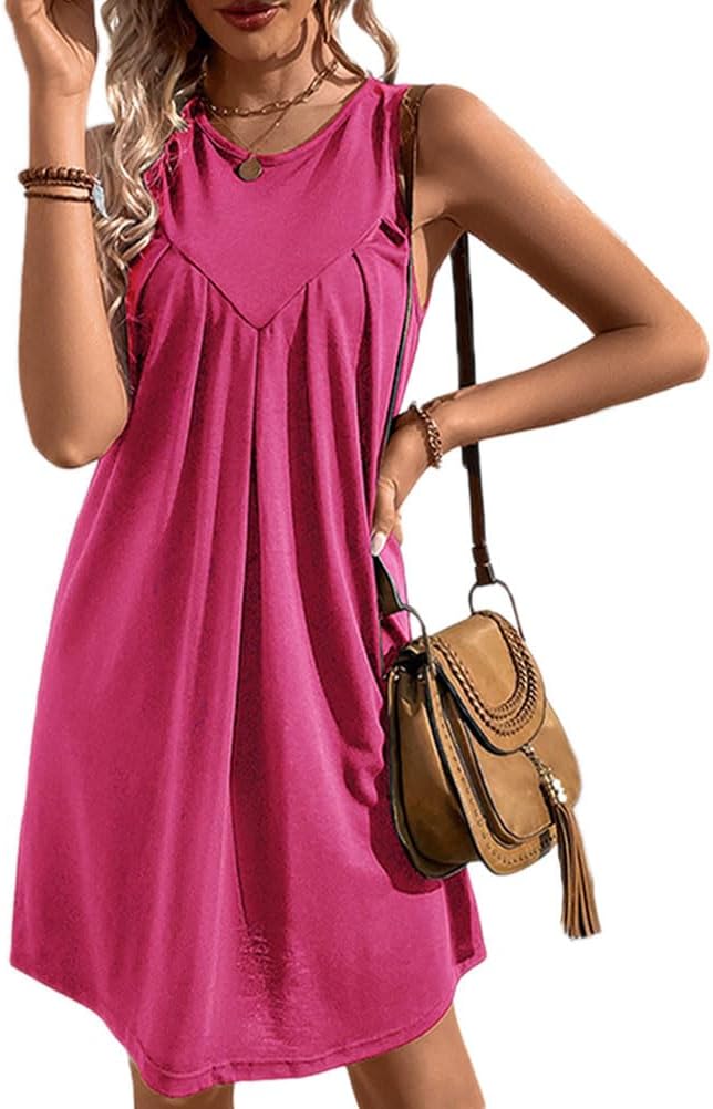 Vestiti Corti Estivi Abiti da Giorno senza Maniche Spiaggia Floreali Donna Estate Vestitini Vestito A Fiori Abito Corto Estivo Signora Mare Eleganti Ragazza Casual Abito da Cocktail Cerimonia Sera S