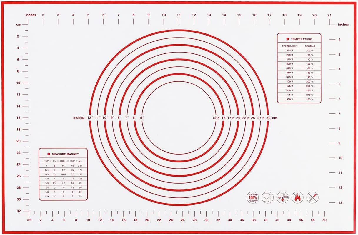 Baking Mat, Silicone Rolling Pastry Mat, Non Stick Kneading Pad Sheet Glass Fiber Rolling Dough Large Size For Cake Macaron Kitchen Tools, Reusable Food-Safe (23.6 * 15.7in/60 * 40cm)