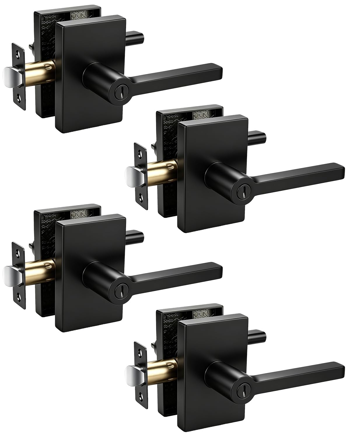 Black Matte Door Knobs - Keyless Passage Handles -11
