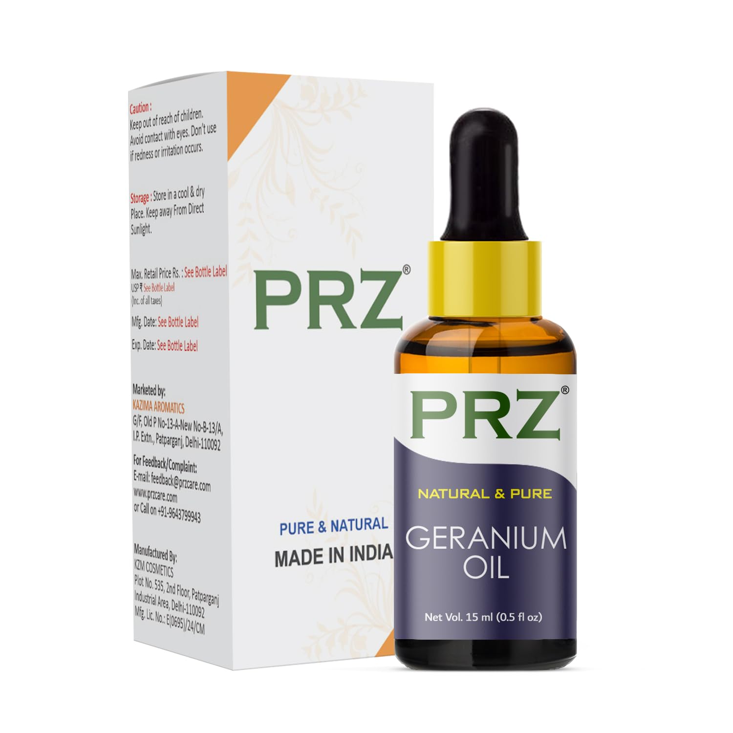PRZ Geranium Essential Oil - Pure Natural & Therapeutic Grade Oil for Aromatherapy, Skin Care & Hair Care, 15 ml-picture-43