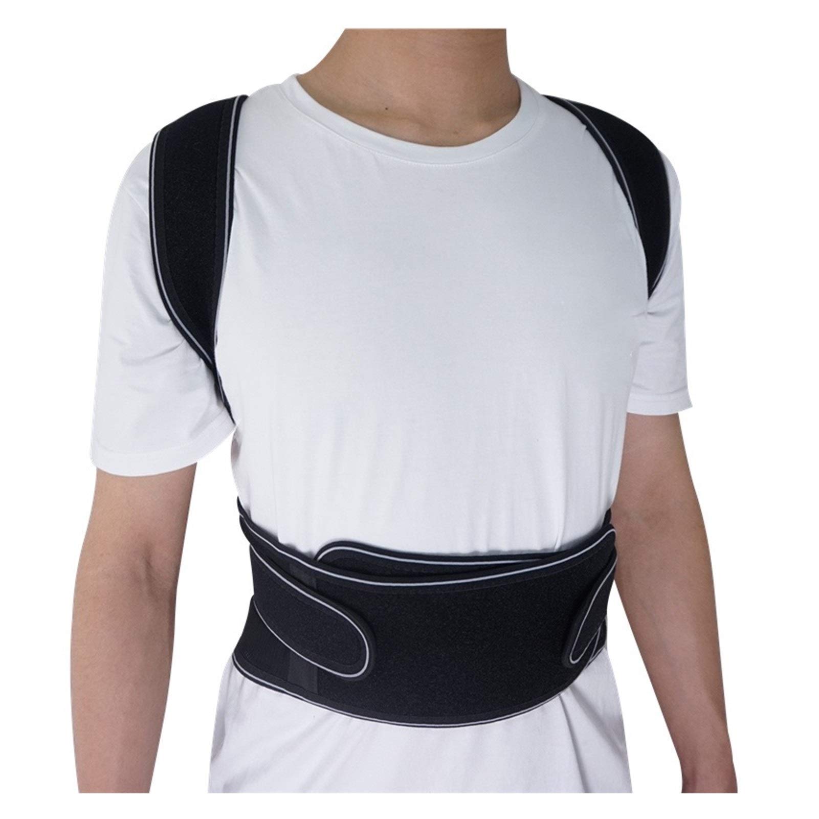 DSMYYXGS Apoyo de Las Mujeres de los Hombres. Correa de Espalda Lumbar Soporte Ajustable Bodywellness Corrector de Postura Hombro cinturón ortopédico de la Columna Vertebral