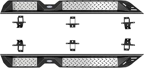 Miniatura 8 de u-Box JLU Unlimited - Barra de estribo lateral con placas de acero inoxidable para Jeep JL Wrangler 2018-2025 de 4 puertas