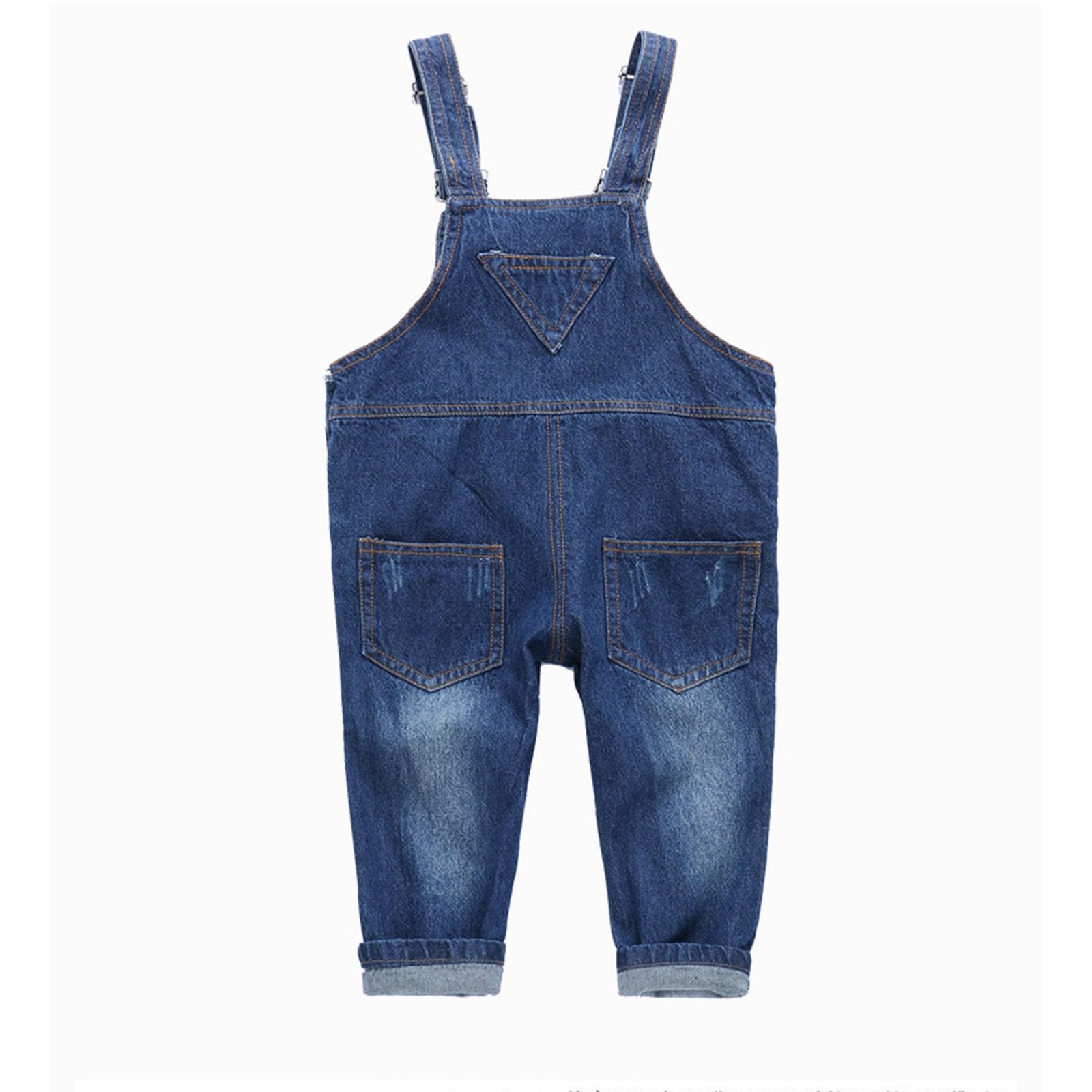 Générique Salopettes en Jean Enfant Robustes Vêtements Mignon Unisexe pour Filles et Garçons Tendance Confortable Pratique