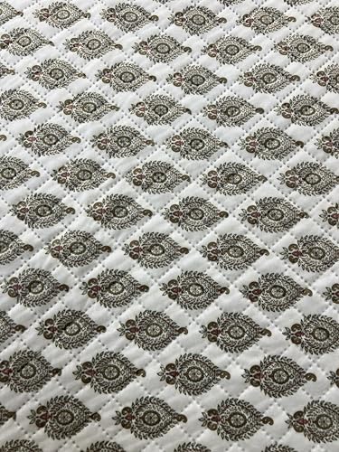 Image of JAPA Royal Lattice Beige Quilted Velvet L-Shape Seat-Only Sofa Cover for 4+3 Seater - Non-Slip Washable Daily Use Sofa Protector, Luxury Sofa Mat for Living Room
