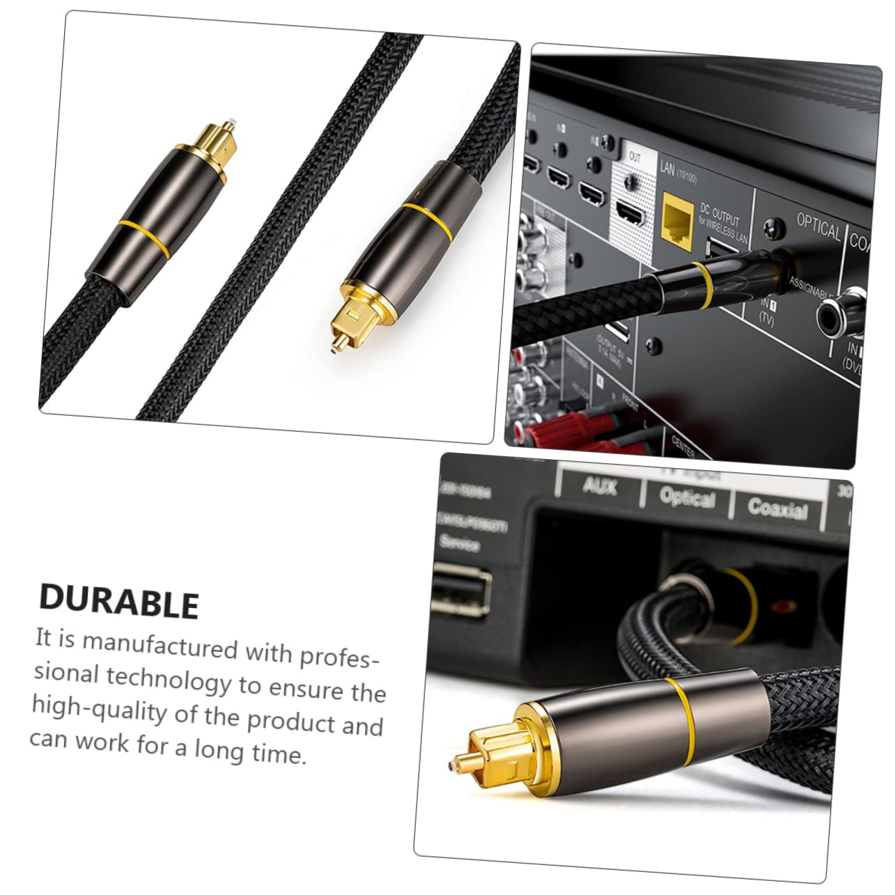 Homoyoyo Cavo Audio Ottico in Fibra Ottica Nero, Trasmissione del Segnale, Guaina Protettiva, Adatto per Tv e Soundbar