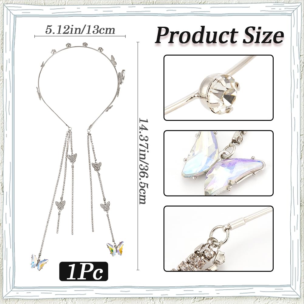 Pendente "Farfalla Rosa-Azzurra" In Fili D’Argento 925‰ E Perline In - Foto 5