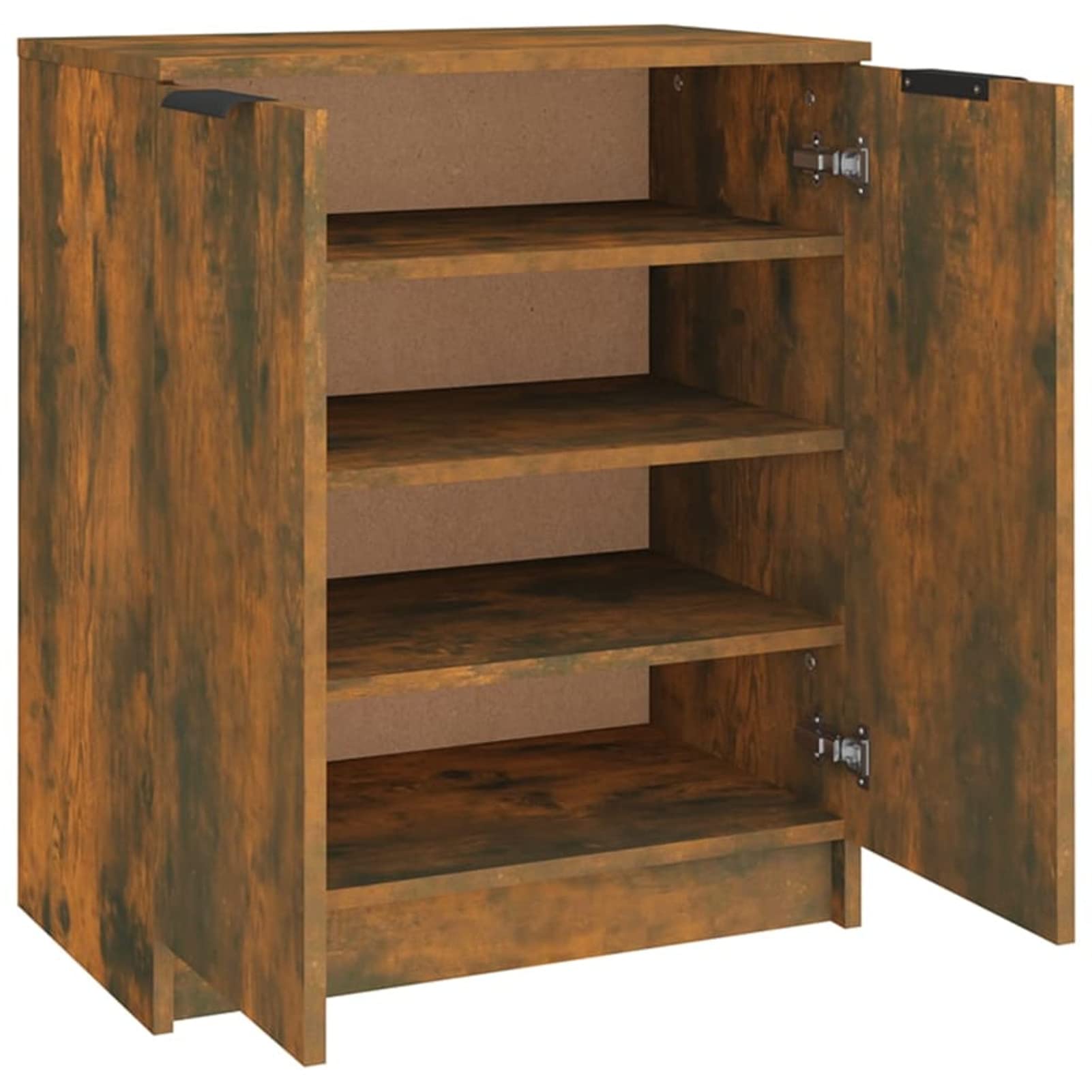 Homgoday Scarpiera Rovere Fumo 59x35x70 cm in Legno Multistrato, Scaffale Portascarpe Organizzatore per Scarpe Stoccaggio Salva Spazio per Corridoio