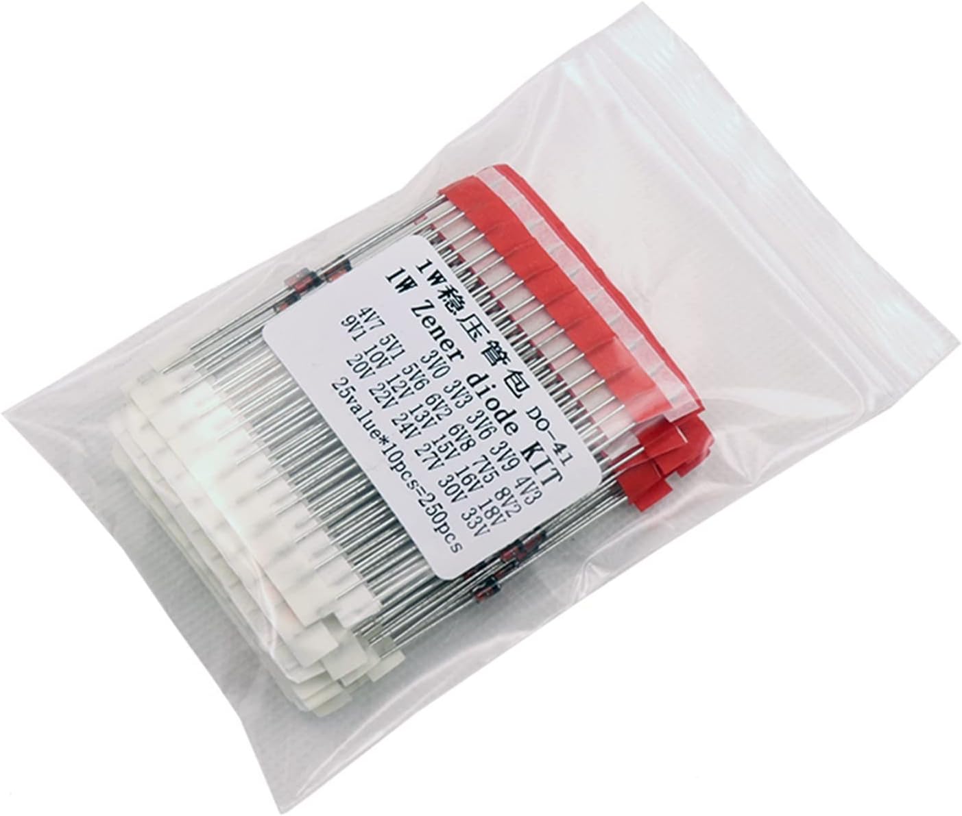 GEBSKI LED Diodes 1W 250 Pcs 25 Values 1W Zener Diode Assorted kit Assortment Set New Diodes