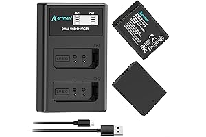 Artman Upgraded LP-E10 Battery and Dual LCD Charger for Canon EOS Rebel...