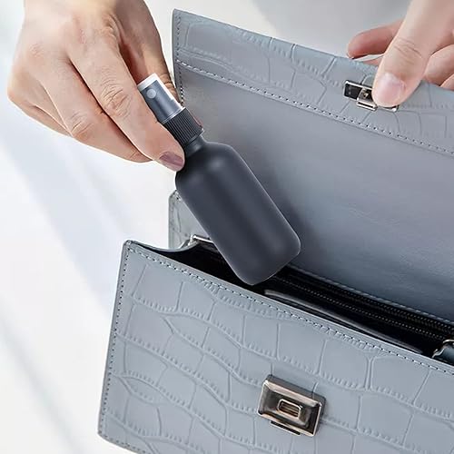 Miniatura 14 de Botella pulverizadora de vidrio de 2 onzas, botellas de vidrio Boston de niebla fina con pulverizador de niebla fina negra, botellas pequeñas