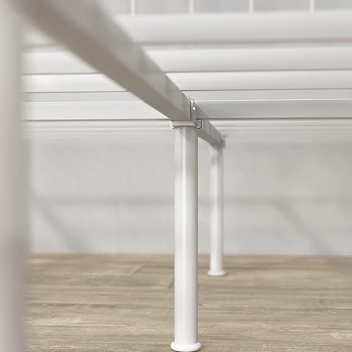 Miniatura 56 de Zinus Florence - Base de cama con plataforma de metal, base de colchón, no necesita somier, fácil montaje, blanco, tamaño matrimonial. Blanco,Negro