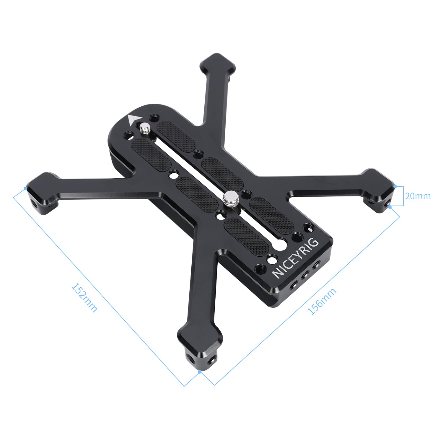 NICEYRIG Piastra a sgancio rapido per fotocamera, compatibile con treppiede universale per fotocamera DSLR con supporto stabile a quattro piedi, design anti-torsione e antiscivolo