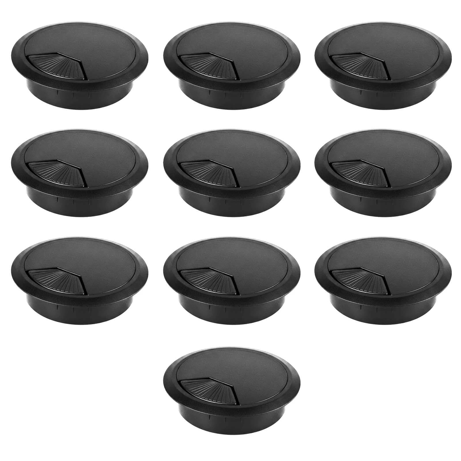 HHXUUAN Black 60mm Desk Grommet, Self Spring Opening Cable Cover 10 Pack โ image 1