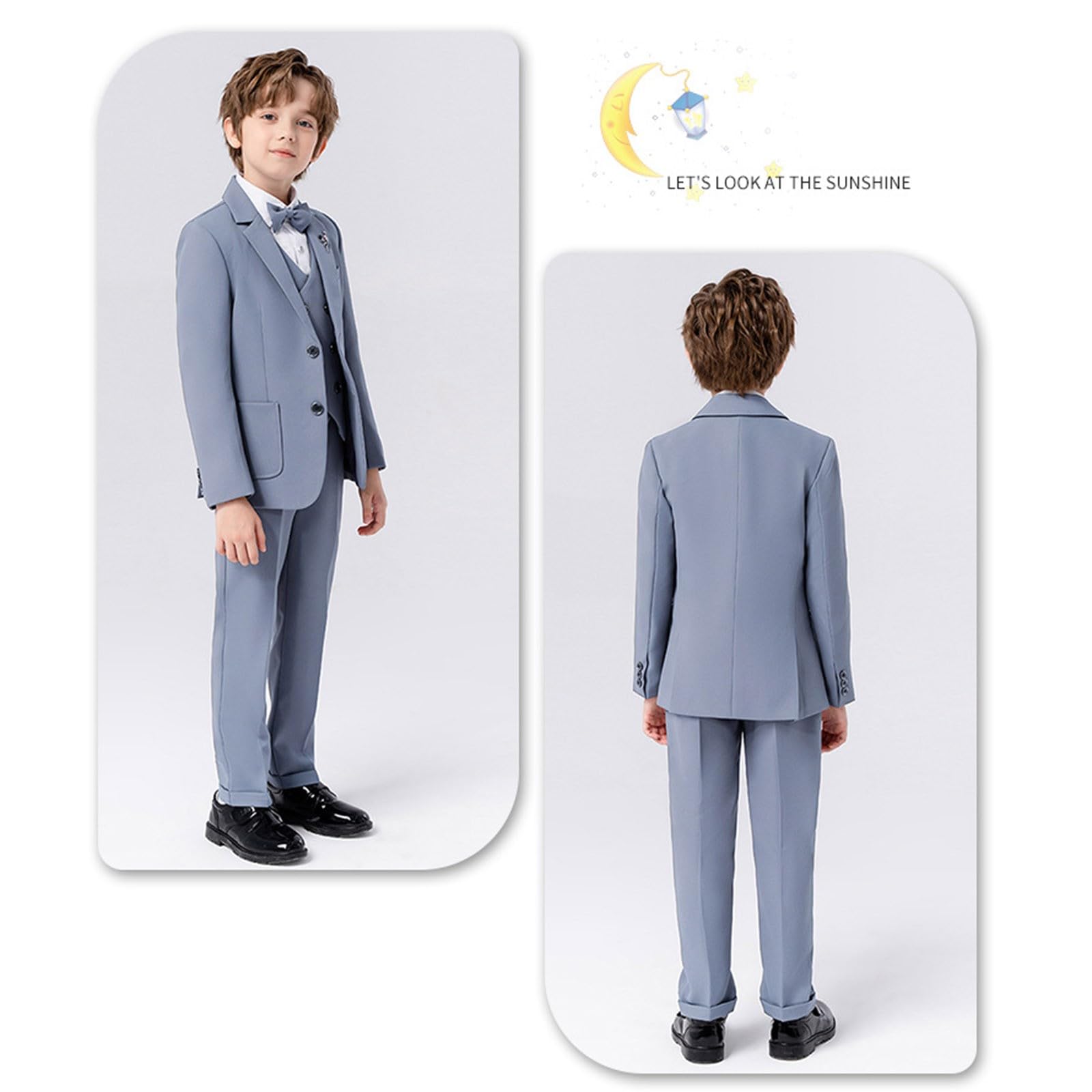 Generisch Kleinkind Baby Frühlings Karo Langarm Hemd Hose Mantel Fliege Outfit Set 5-teiliger