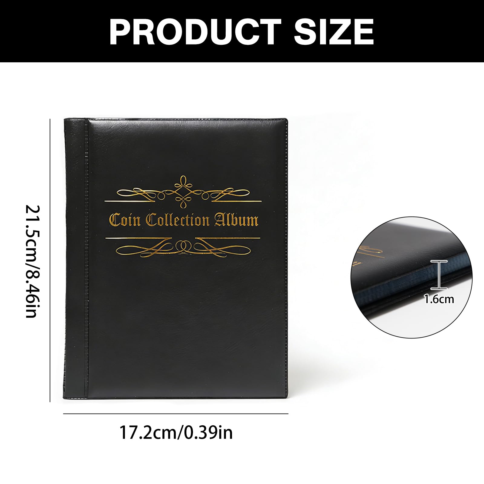 Album per Monete 480 Tasche Raccoglitore 2euro Collezione, Collection Raccoglitore Coin Album Libro per Monete da Collezione Portamonete Raccolta per Euro, Sterlina, Pence
